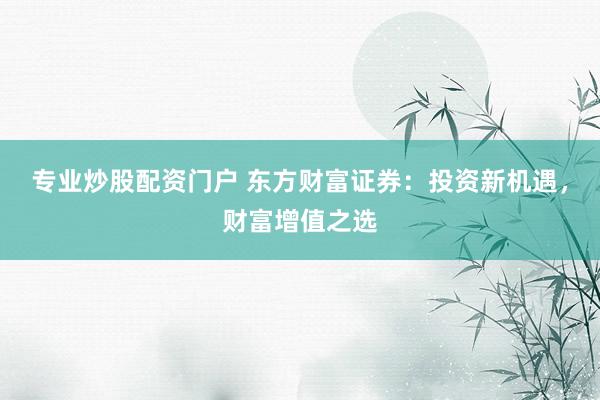 专业炒股配资门户 东方财富证券：投资新机遇，财富增值之选