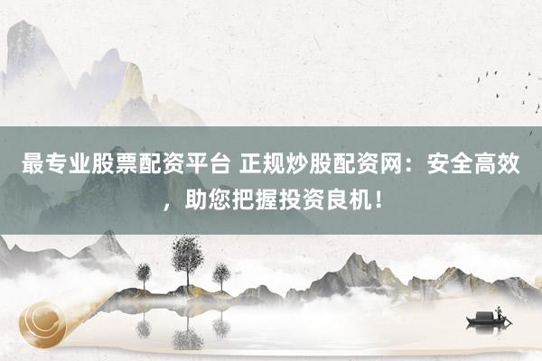 最专业股票配资平台 正规炒股配资网：安全高效，助您把握投资良机！
