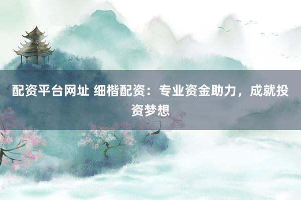 配资平台网址 细楷配资：专业资金助力，成就投资梦想