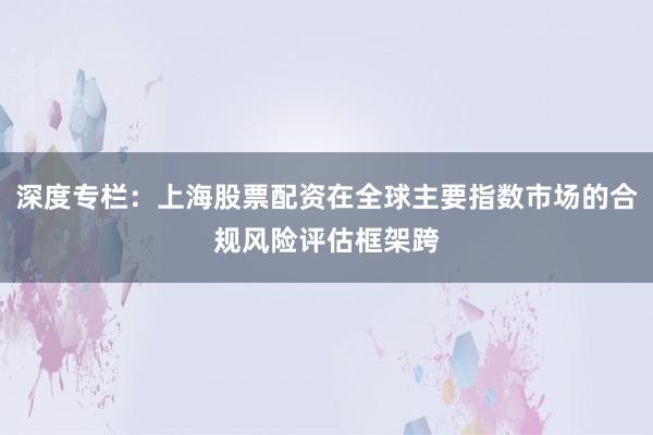 深度专栏：上海股票配资在全球主要指数市场的合规风险评估框架跨