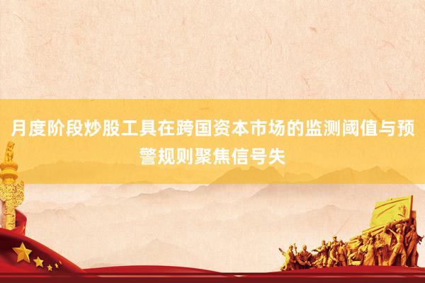 月度阶段炒股工具在跨国资本市场的监测阈值与预警规则聚焦信号失