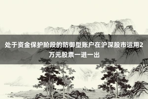 处于资金保护阶段的防御型账户在沪深股市运用2万元股票一进一出