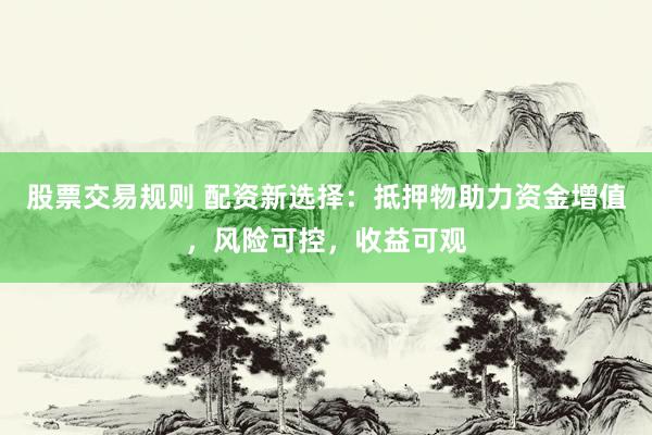 股票交易规则 配资新选择：抵押物助力资金增值，风险可控，收益可观