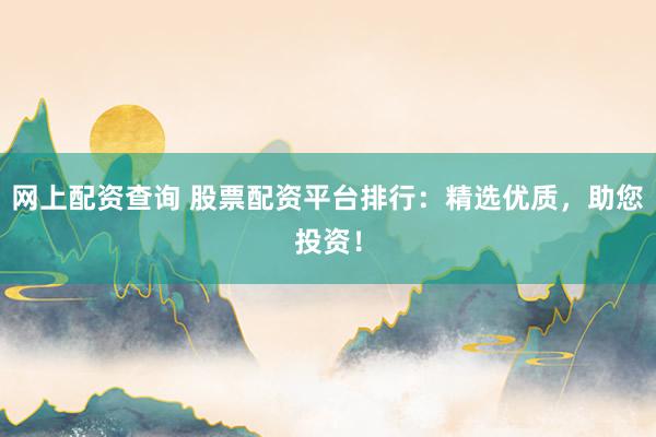 网上配资查询 股票配资平台排行：精选优质，助您投资！